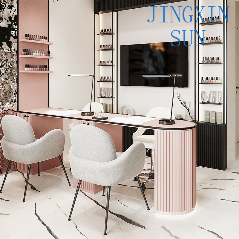 Interior Design Nail Salon - صالون تجميل وردي مخصص تصميم داخلي