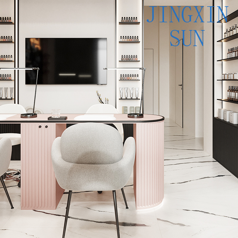 صالون تجميل وردي مخصص تصميم دا - مراجعة Interior Design Nail Salon وسعره