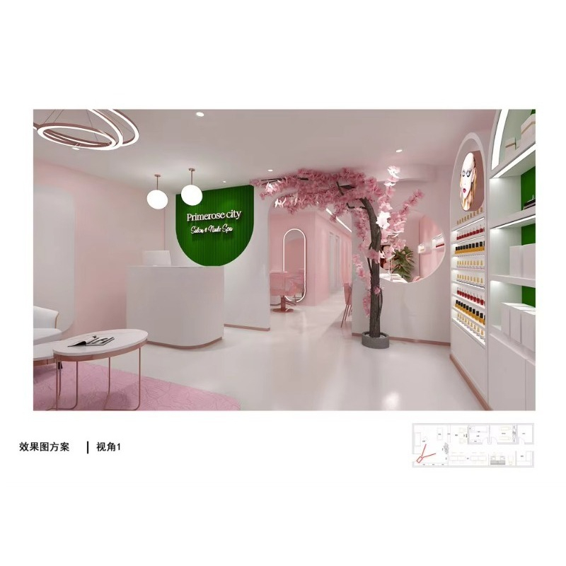 أثاث تجاري حديث مخصص لصالون ال - مراجعة Interior Design Nail Salon وسعره