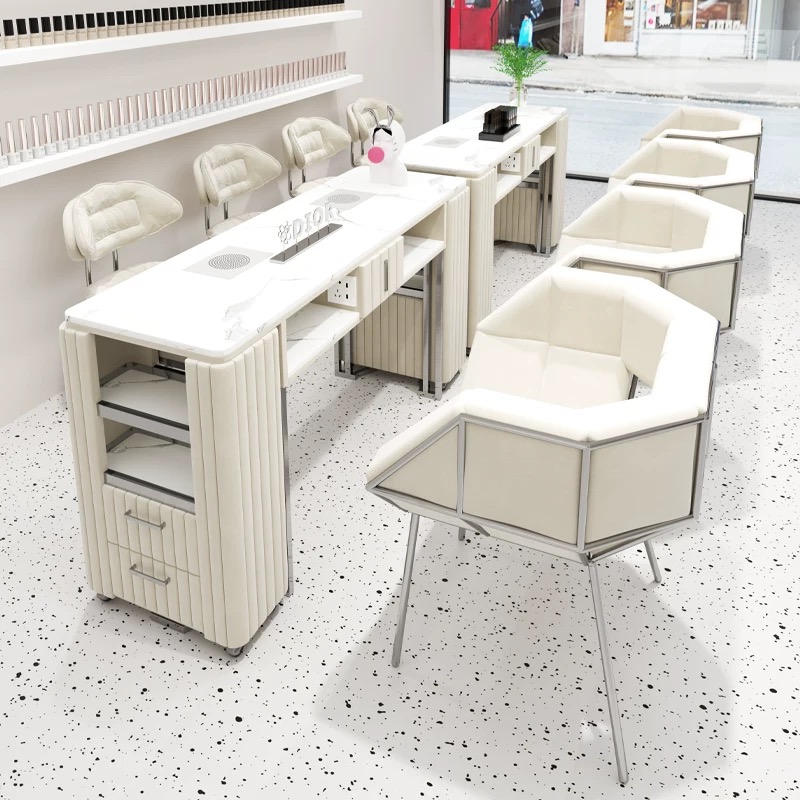 الفاخرة الحديثة البيج مسمار ال - مراجعة Interior Design Nail Salon وسعره