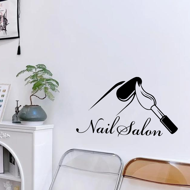 ملصق جداري لصالون الأظافر، ملص - مراجعة Interior Design Nail Salon وسعره