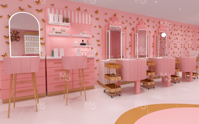 MS-DISPLAY أثاث متين لصالونات  - مراجعة Interior Design Nail Salon وسعره