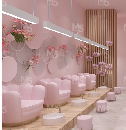 MS-DISPLAY أثاث متين لصالونات  - مراجعة Interior Design Nail Salon وسعره